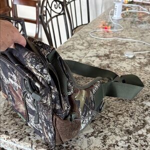 Camo Belt Bag with Green Strap